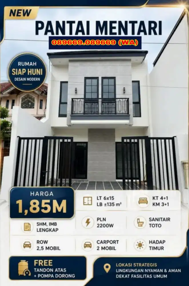 NEW Pantai Mentari dkt Mulyosari Babatan Sutorejo Pakuwon City Lebak