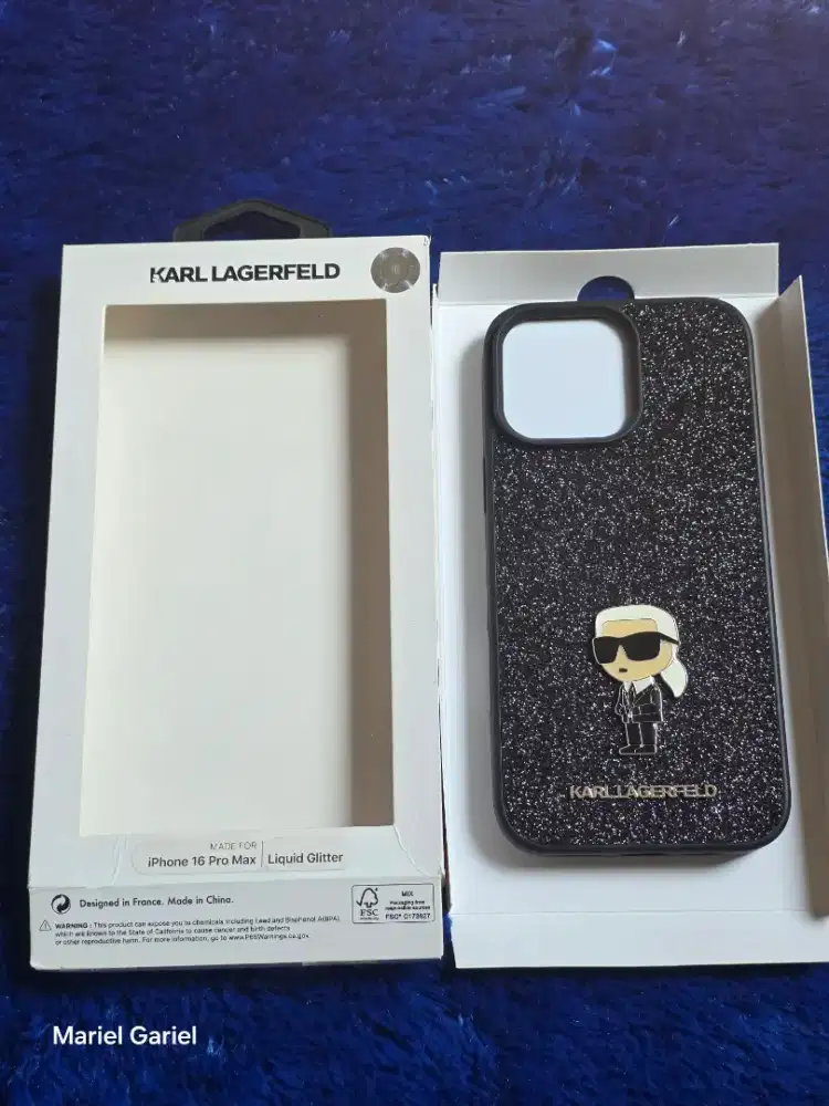 Case Casing iPhone 16 Pro Max Karl Lagerfeld Liquid Glitter Original