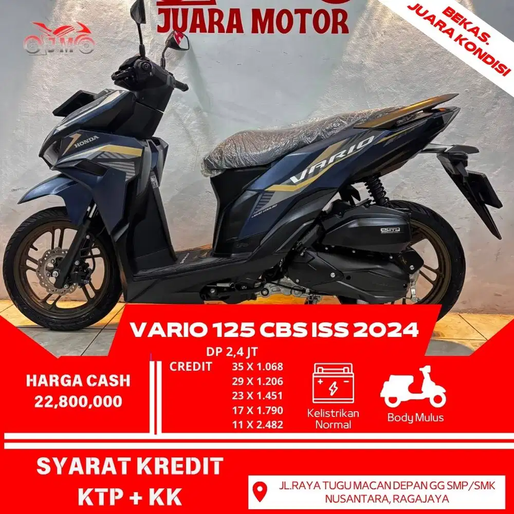 VARIO 125 CBS ISS 2024 KONDISI SIAP PAKAI PAJAK PANJANG SURAT LENGKAP
