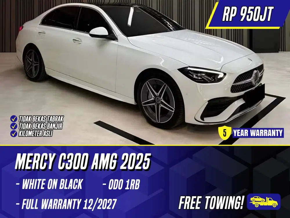 Mercedes Benz C300 AMG 2025 NIK 2024 White on Black Putih Mercy C 300