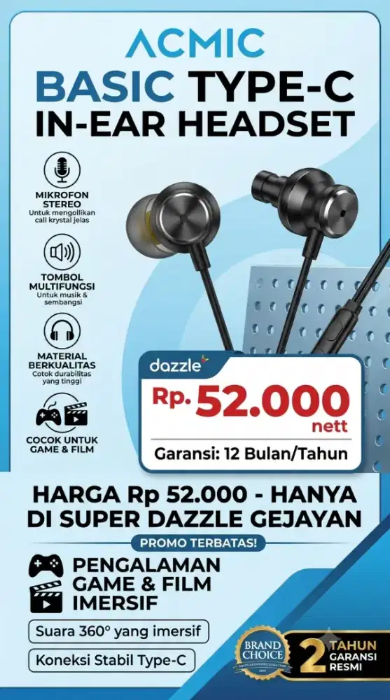 ACMIC HEADSET TYPE C BASIC