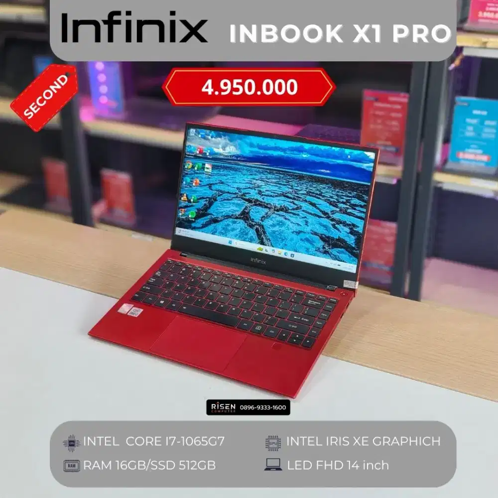 INFINIX INBOOK X1 PRO I7-1065G7 RAM 16GB SSD 512GB FHD 14inch Second