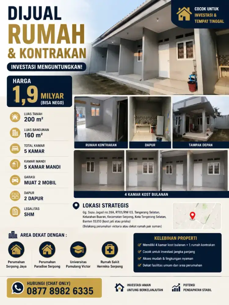 Dijual Rumah dan Kost-Kostan