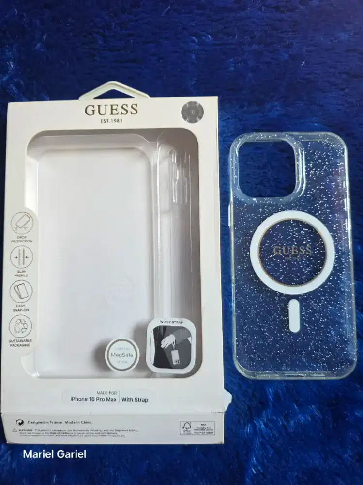 Case Casing iPhone 16 Pro Max Guess Clear Original Support Magsafe
