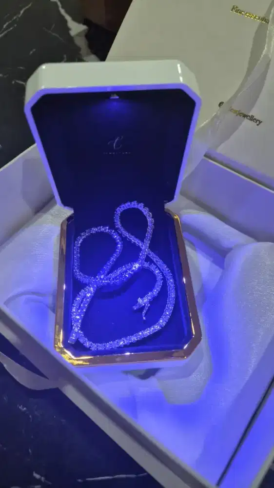 Celest kalung emas asli 18k..tennis neckplace jewelry