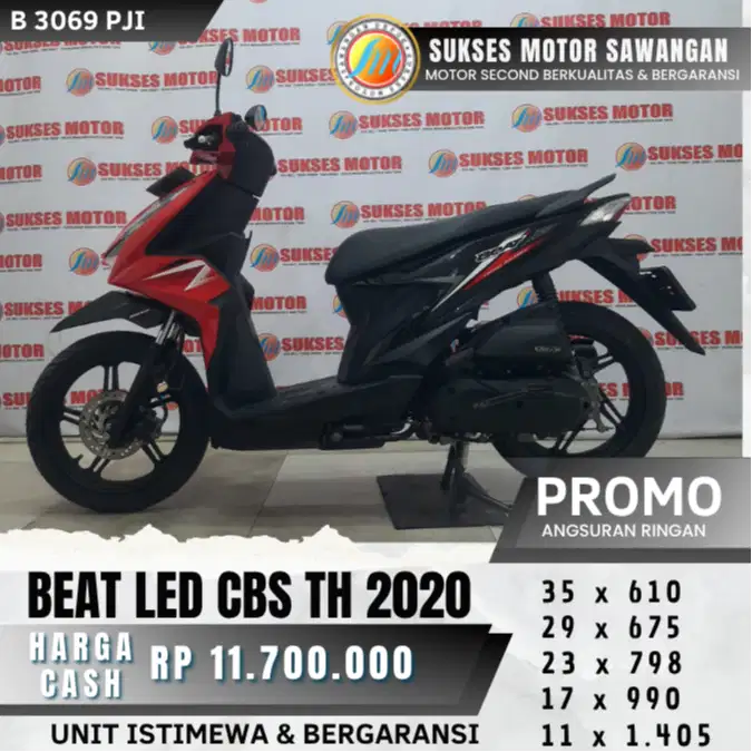 MULUS HONDA BEAT LED CBS TH 2020 UNIT BERGARANSI BISA CASH KREDIT