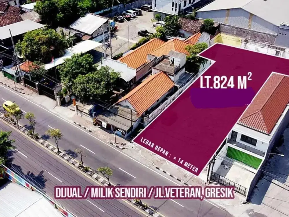 DIJUAL LOKASI STRATEGIS TANAH KOMERSIL NOL JALAN RAYA VETERAN GRESIK