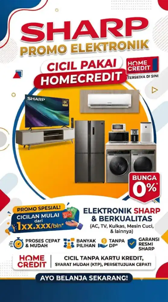 PROMO ELEKTRONIK SHARP DENGAN CICILAN BY HOME CREDIT