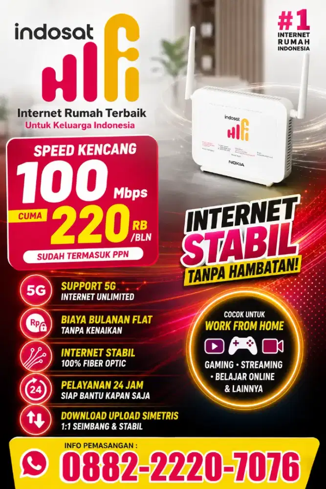 Indosat hifi wifi 100mbps 220rb/bln