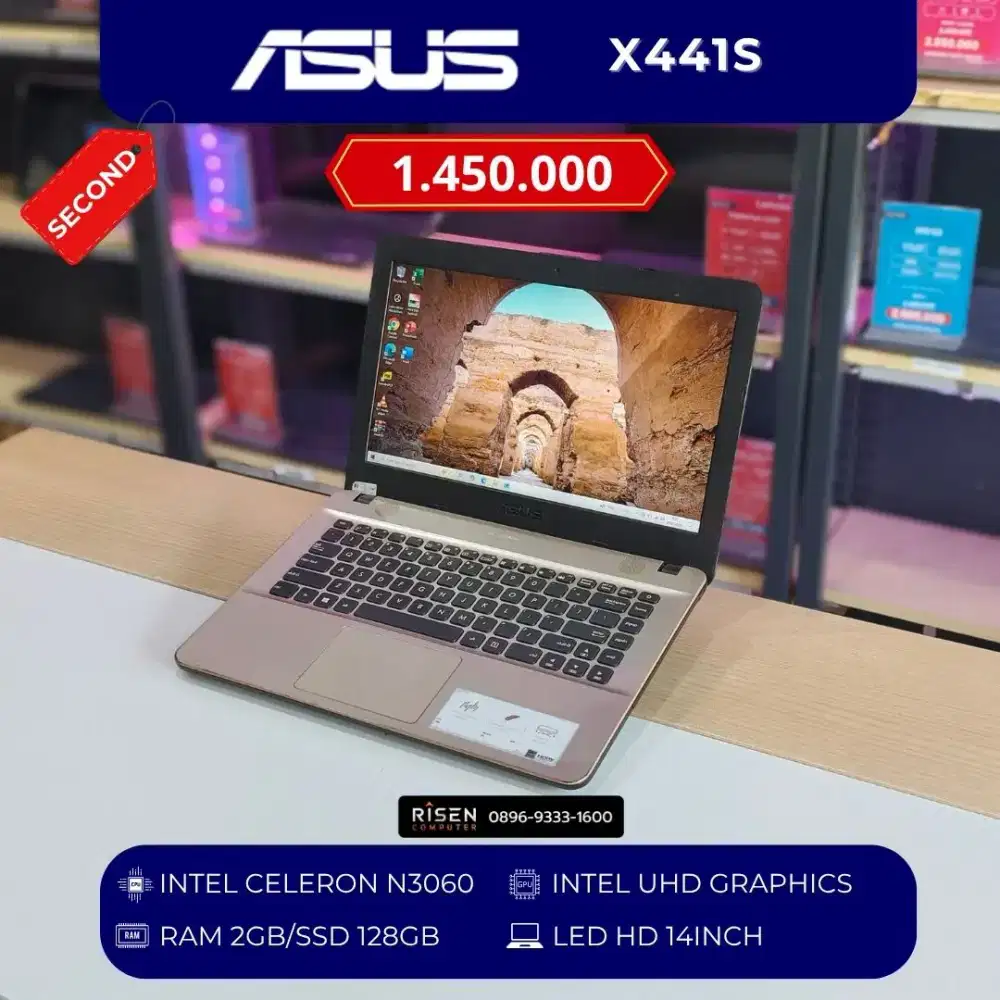 ASUS X441S Intel celeron N3060 RAM 2GB SSD 128GB HD 14inch