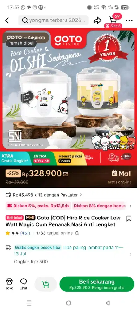 rice cooker goto 1liter