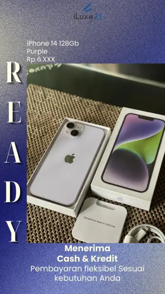 iPhone 14 128GB Purple Original Fullset Bisa Kredit Akulaku