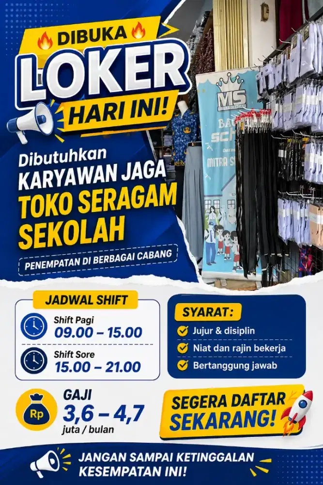 Loker toko seragam sekolah
