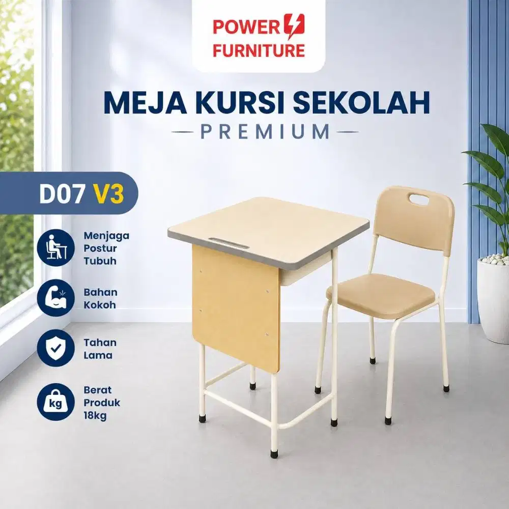 Kursi Sekolah D07v3 - Meja Siswa | Kursi Sekolah Modern | Meja Kelas