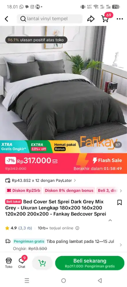 bed cover plus sprei