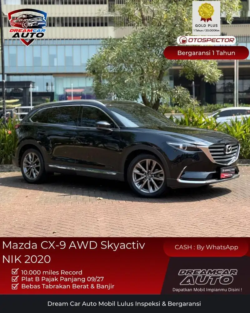 [ Low KM 16rb ] Mazda CX9 CX-9 AWD 2020 Skyactiv Hitam Facelift