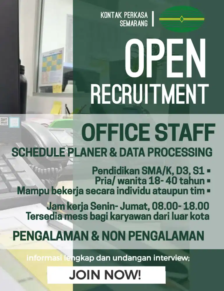DIBUTUHKAN SEGERA! KARYAWAN BARU, PENGALAMAN DAN NON PENGALAMAN