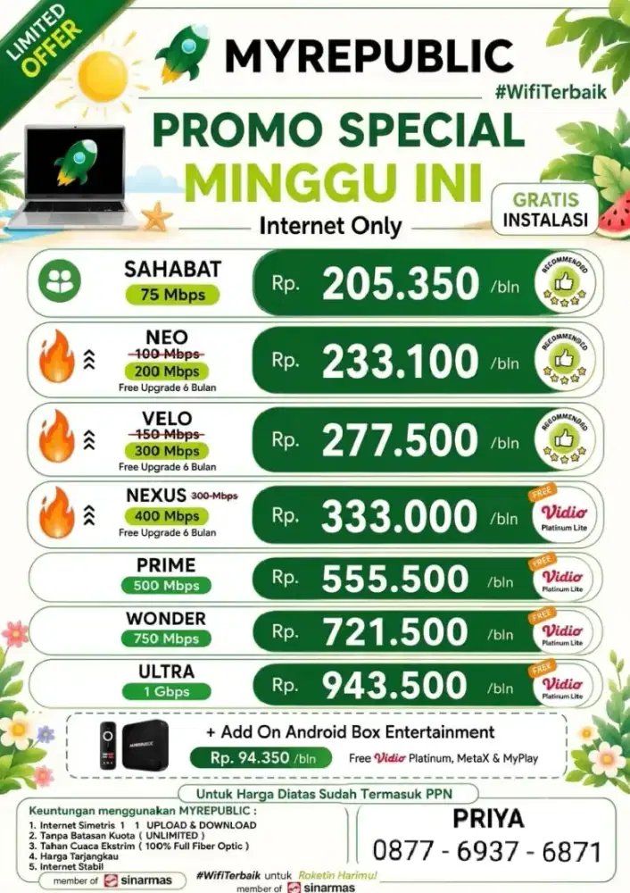 Jasa Pasang Wifi MyRepublik BOGOR dan sekitarnya