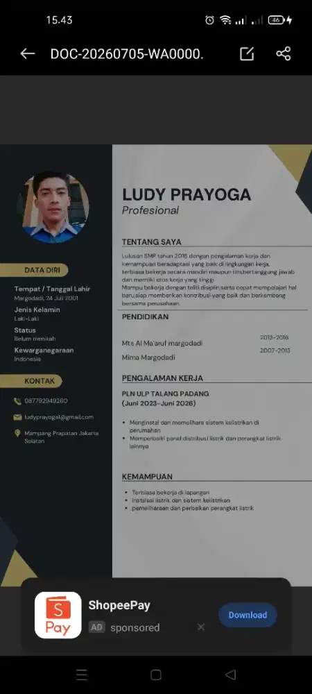 Cari pekerjaan apa saja