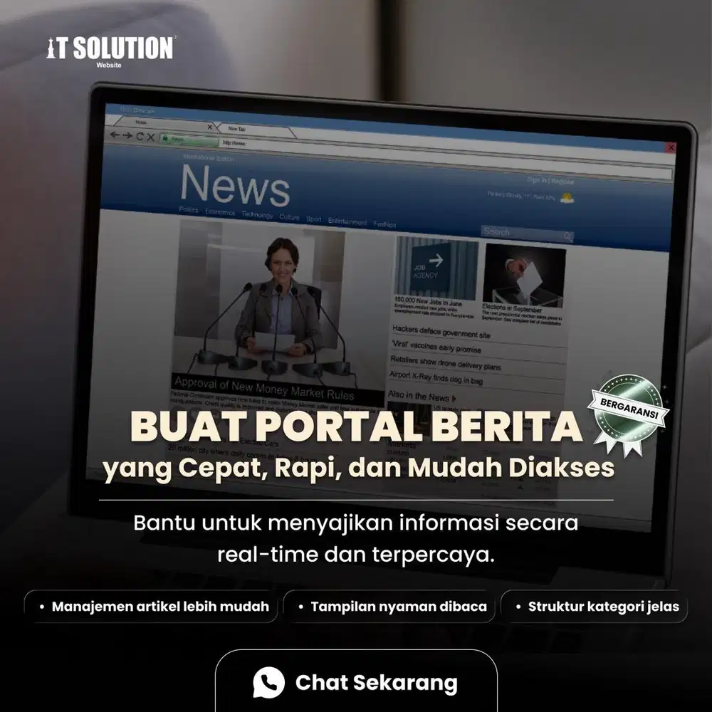 Pembuatan Website Portal Berita Profesional dan Bergaransi