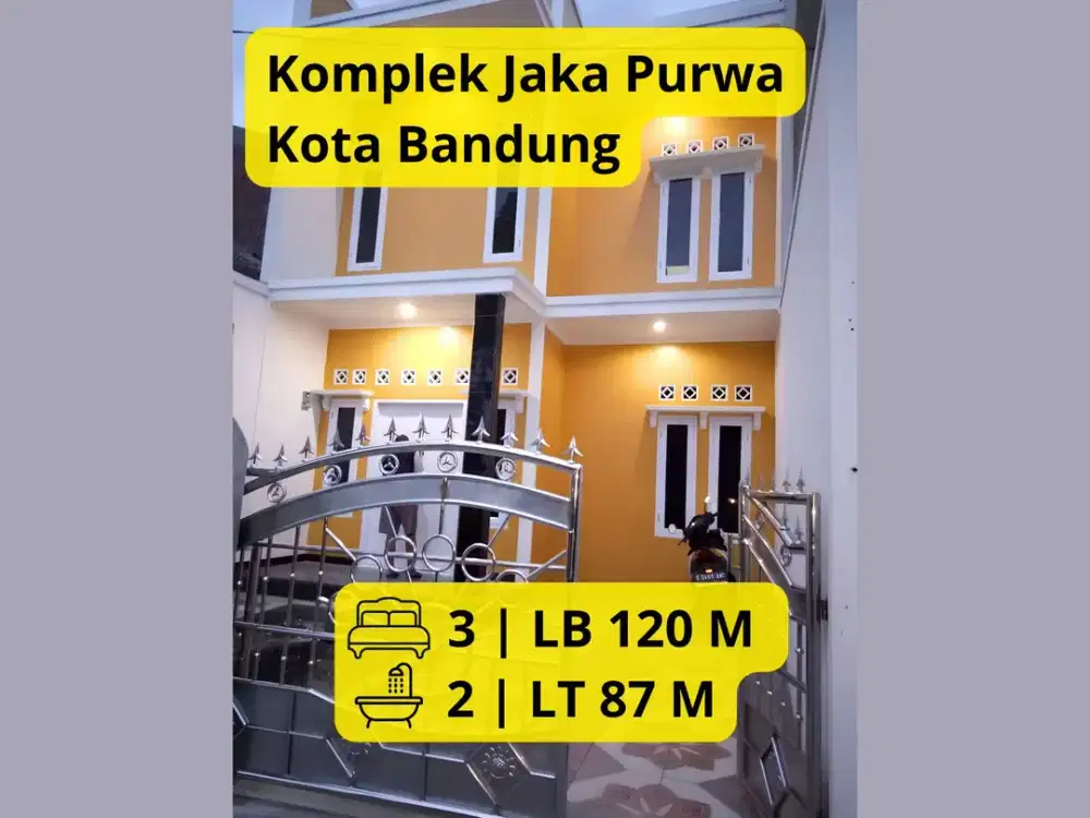 Dijual Rumah 2 Lantai di Komplek Jaka Purwa Kota Bandung LT 87 m² | LB 120 m² | SHM | Siap Huni | Rp 975 Juta