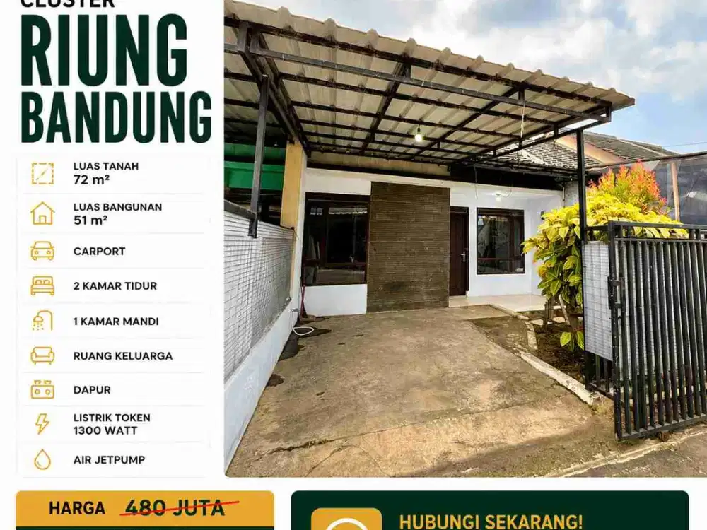 Rumah minimalis 400 Jutaan di Riungbandung, Cipamokolan, Rancasari