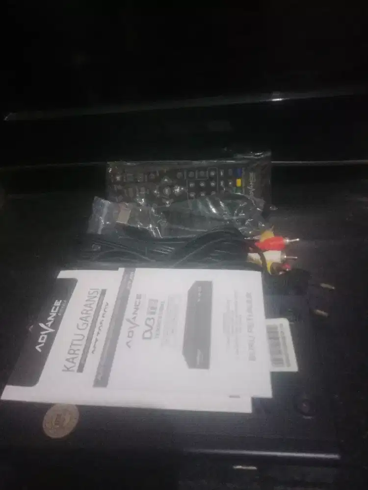 STB ADVANCE SEGEL NORMAL NOMINUS MULUS REMOTE ORI KABEL RCA &HDMI BARU