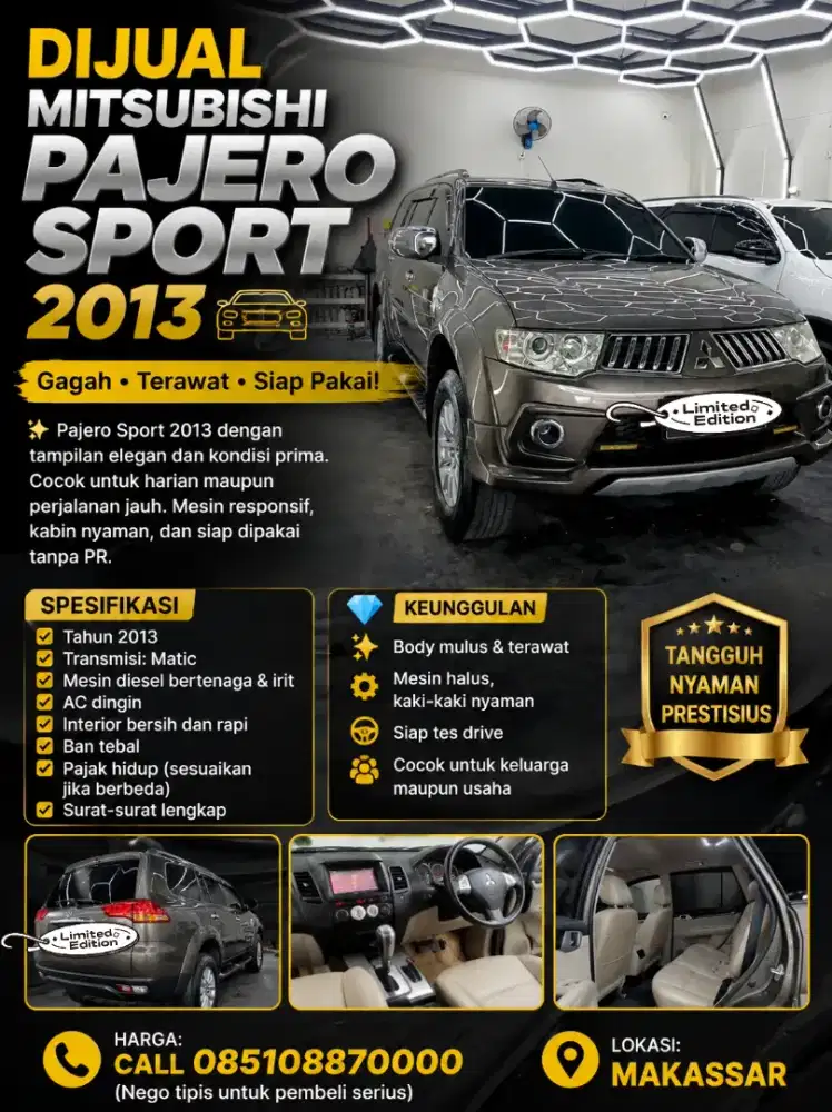 dijual Pajero Sport 2013 Exceed 4x2