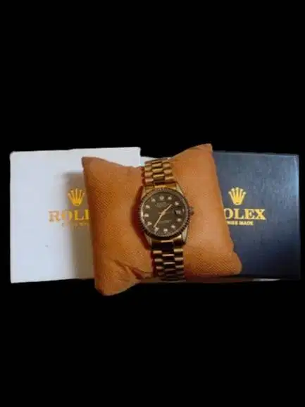 RLX Automatic Jam Tangan Cowo Cewe mesin perlu servis tanggal fungsi