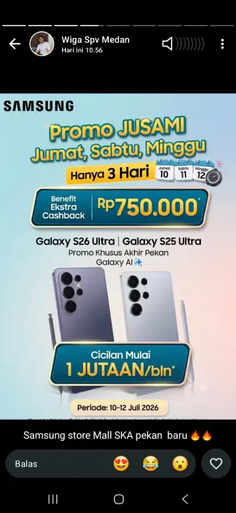 SAMSUNG GALAXY S26 ULTRA (12/256) PROMO JUSAMI CUMA 3 HARI SAJA ,