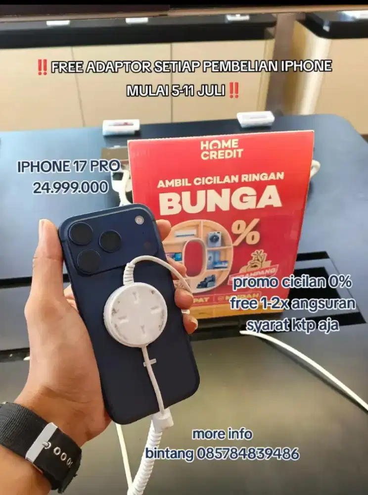 Iphone 17 Pro promo cicilan 0% free 1-2x angsuran syarat ktp aja