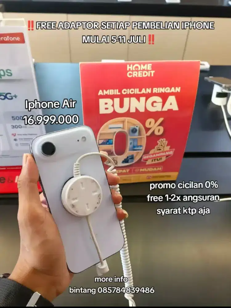 Iphone Air promo cicilan 0% free 1-2x angsuran syarat ktp aja
