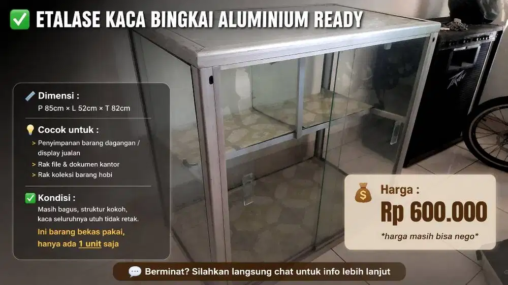Etalase Kaca dan Bingkai Aluminium