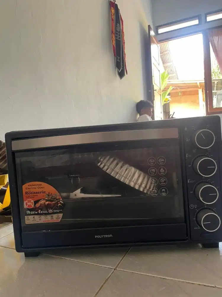 Oven Listrik Polytron 33L Rotisserie Mulus No Lecet + Bonus