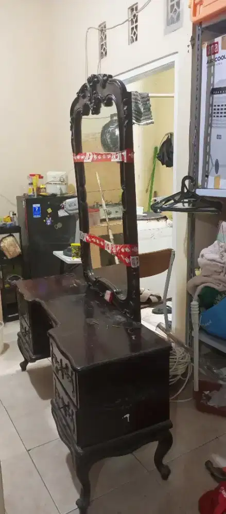 Jual lemari kayu jati dan meja rias kayu jati