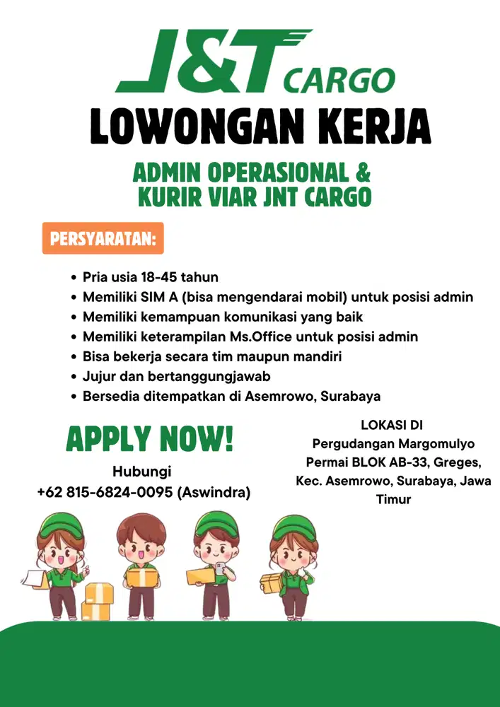 LOKER JNT CARGO SURABAYA - PERGUDANGAN MARGOMULYO