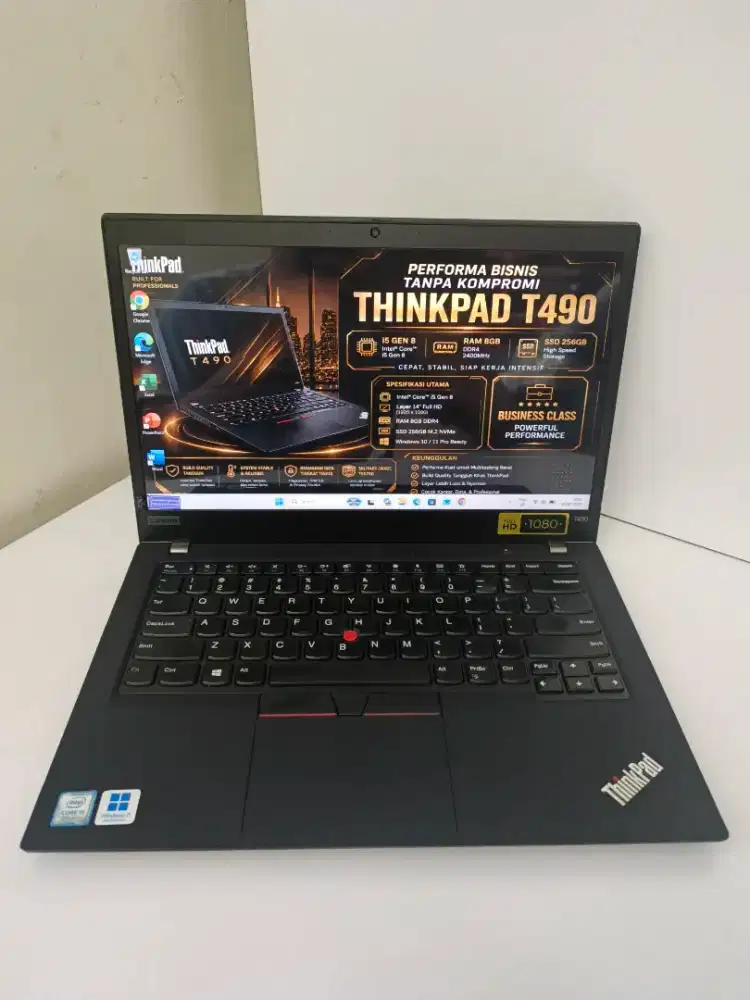 ThinkPad T490 Core i5 RAM 8GB SSD 256GB Laptop Bisnis Premium Win11