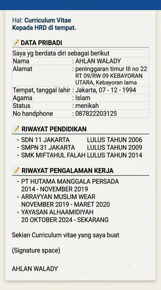 SUPIR PRIBADI , SIAP BEKERJA MULTI FUNGSI