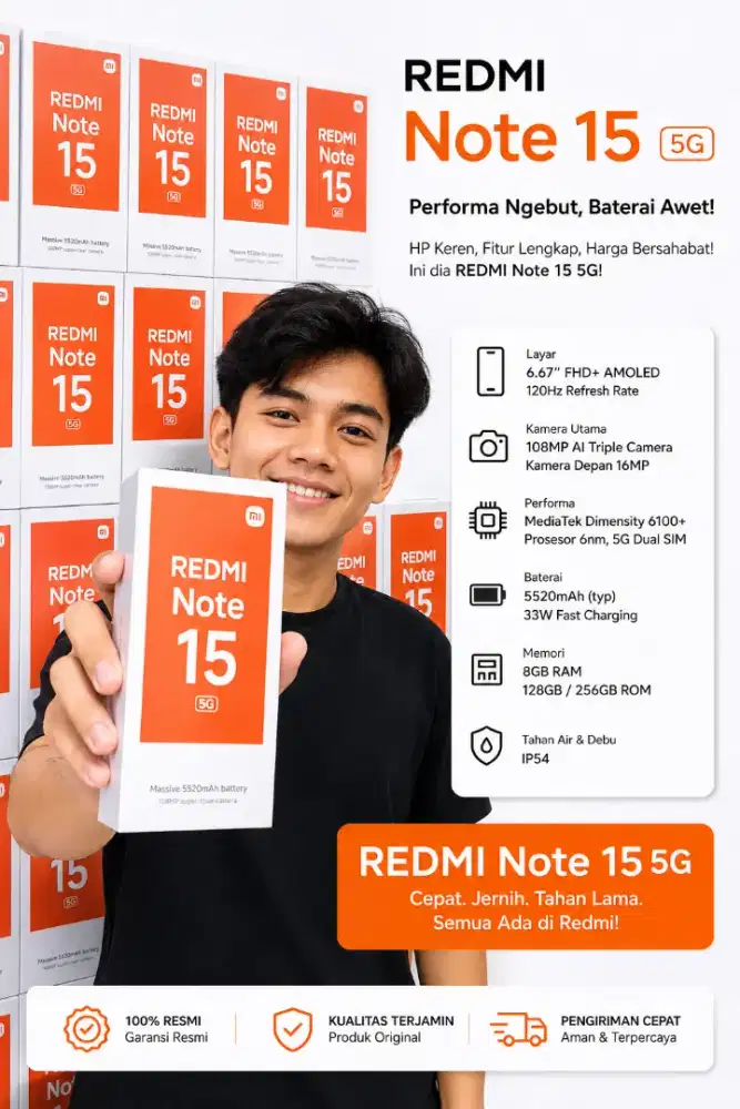 REDMI NOTE 15 5G RAM 8/128GB BISA KREDIT BISA CASH