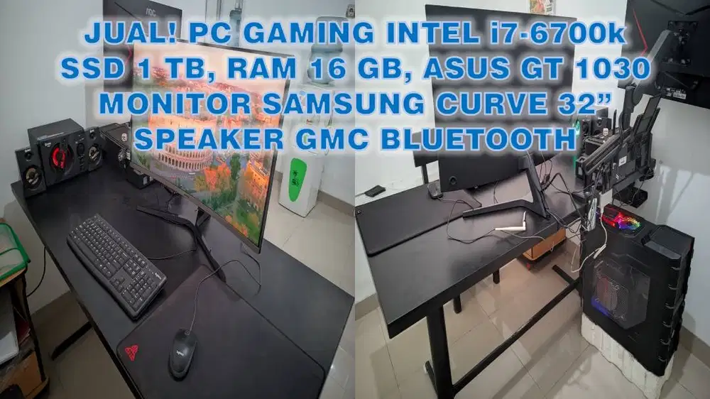JUAL FULL SET TINGGAL PAKAI!!! PC DESKTOP+MONITOR+SPEAKER+MO/KEY!!