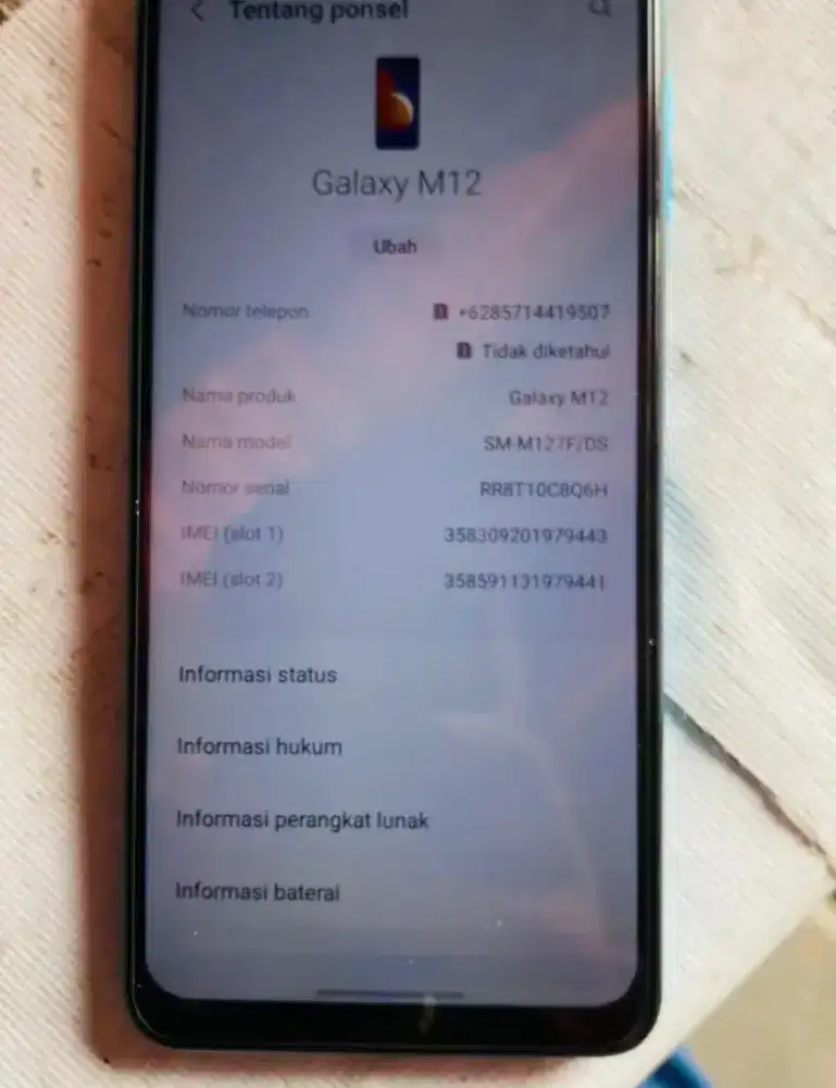 Samsung m12 ram 4/64 Gb