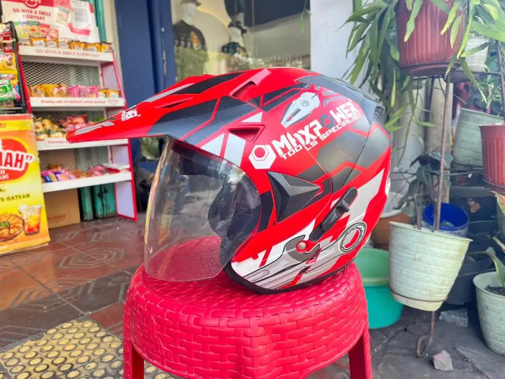 Helm Double Visor Maxpower SNI Merah