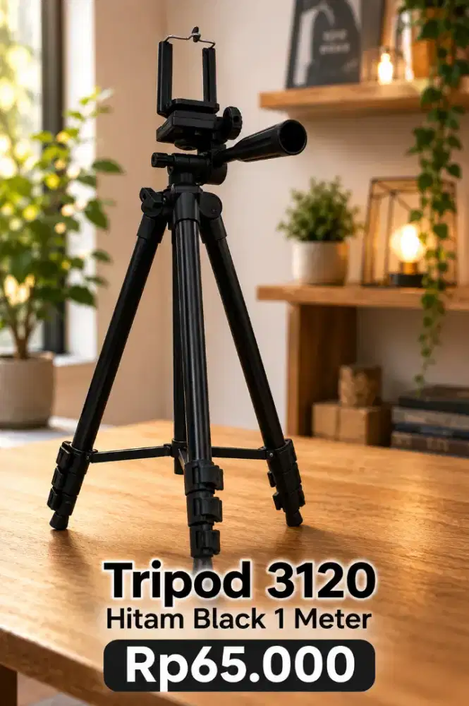 Tripod 3120 Holder Handphone Kaki Stabilizer 1 Meter Hitam