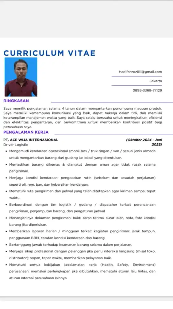 Driver harian / tetap