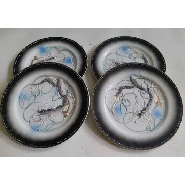 Original vintage antik services 4 Japanese  SATSUMA NAGA API    satu