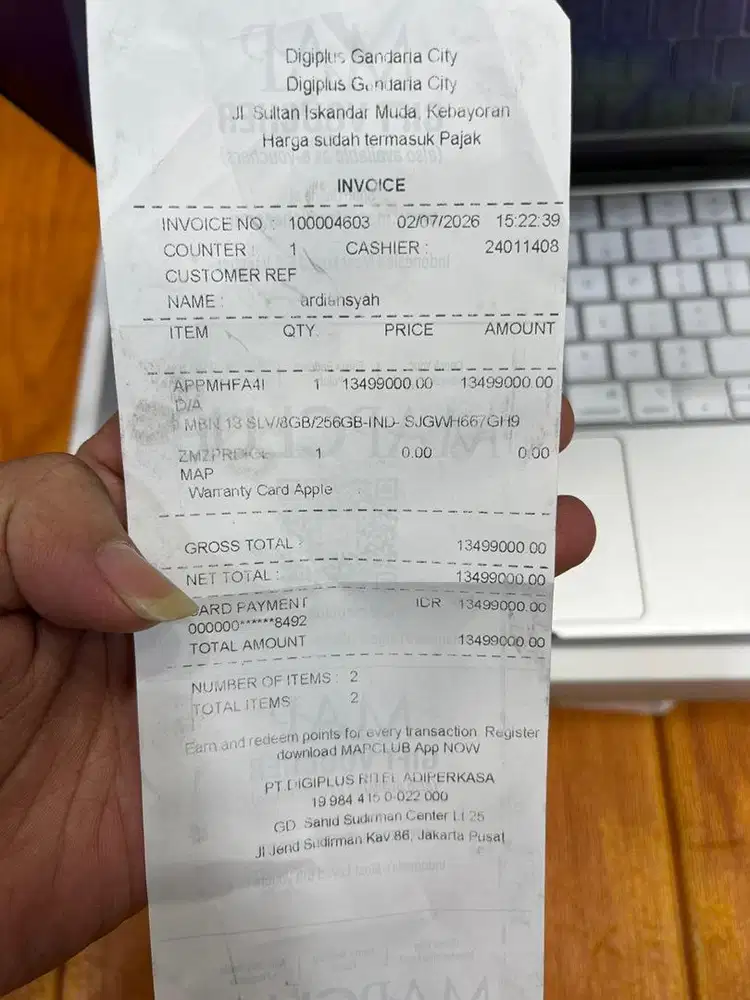 Macbook Neo 8GB 256GB Second BNOB Resmi IBOX