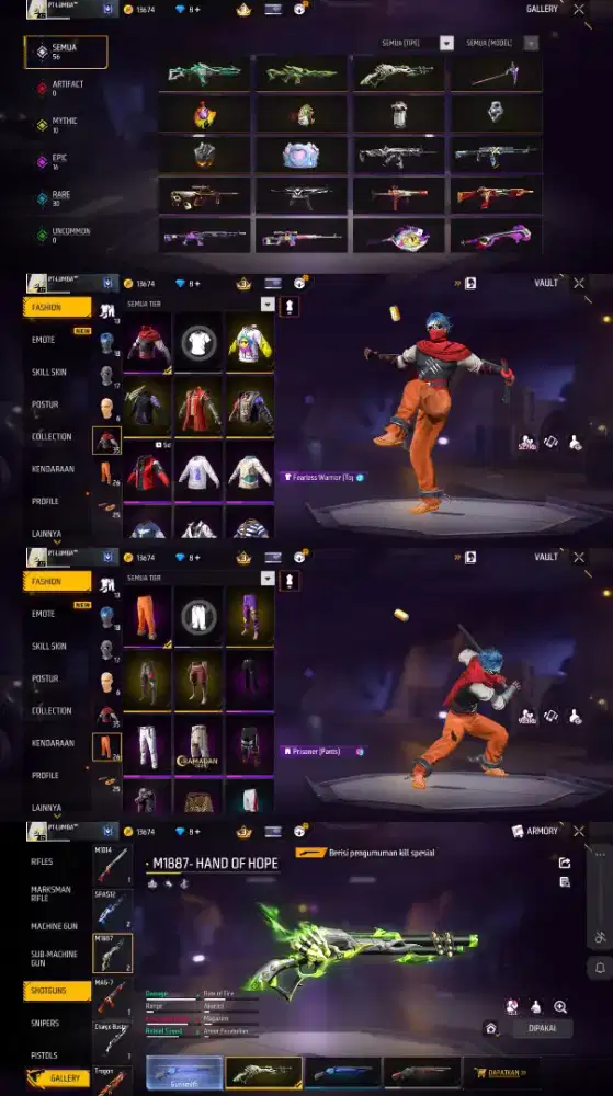 Jual akun ff murah meriah yg minat lansung inbok