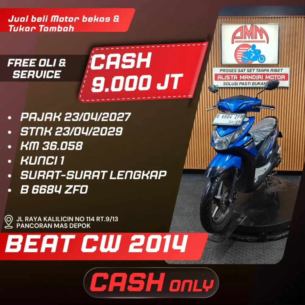 BEAT CW 2014 PAJAK HIDUP SPAYLATER KREDIVO INDODANA CASH ONLY ALISTA
