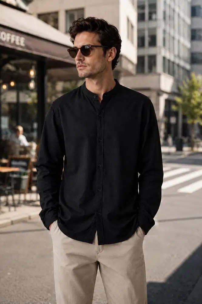 Kaos Kemeja Stylelaki All Black