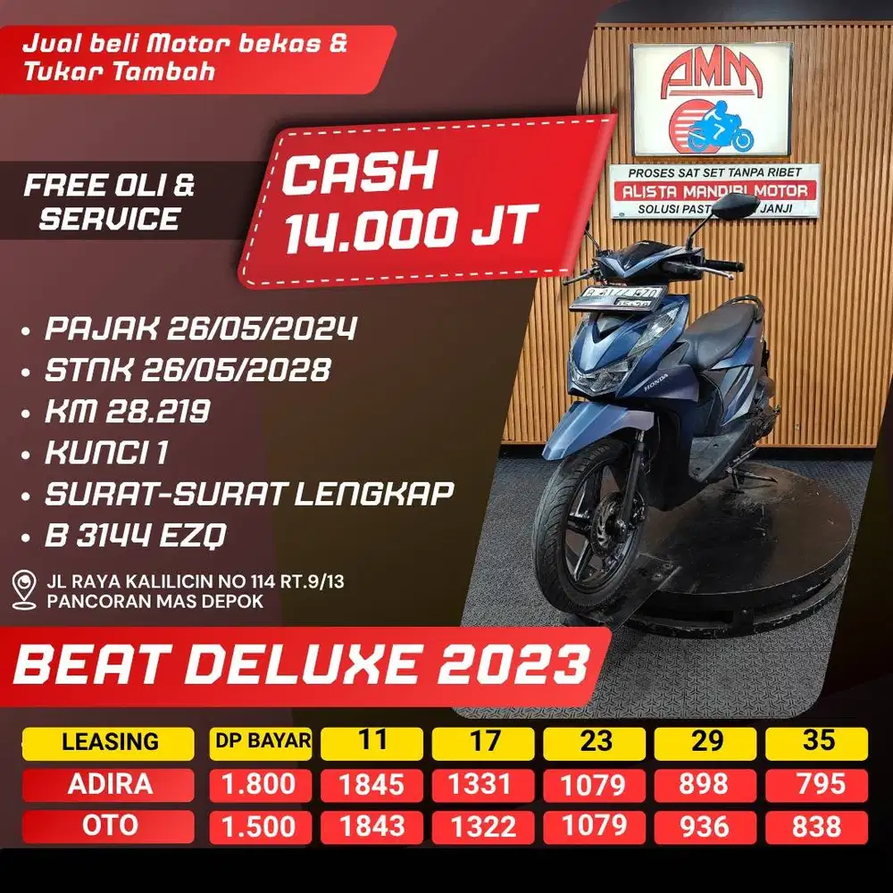 BEAT DELUXE 2023 SPAYLATER KREDIVO INDODANA CC 0% CASH / KREDIT ALISTA